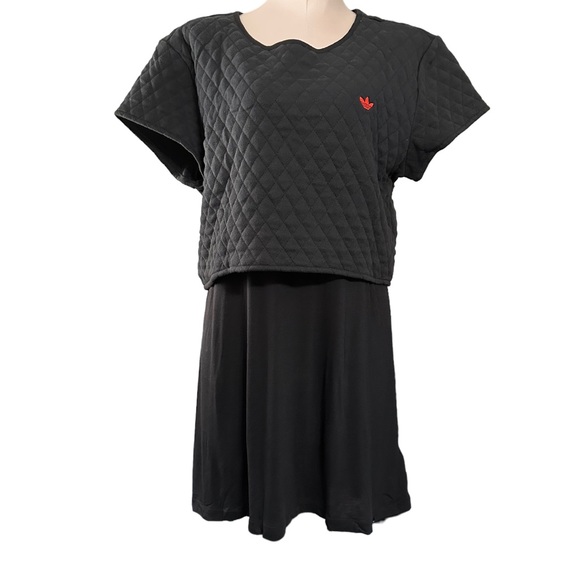 adidas Dresses & Skirts - Adidas black dress in Large. Rare. Quilted crop top sewn together with dress.